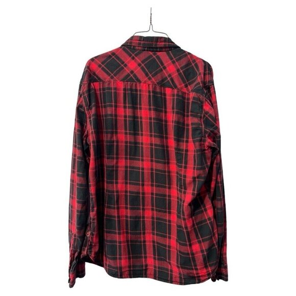 Cactus plaid XL snap button shirt, red and black plaid - Picture 3 of 3